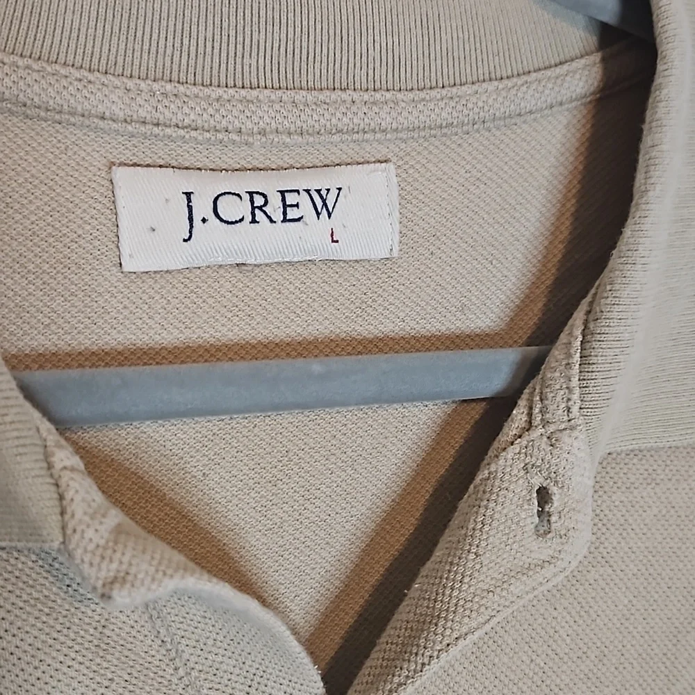 J Crew Polo Shirt Beige Tan Large